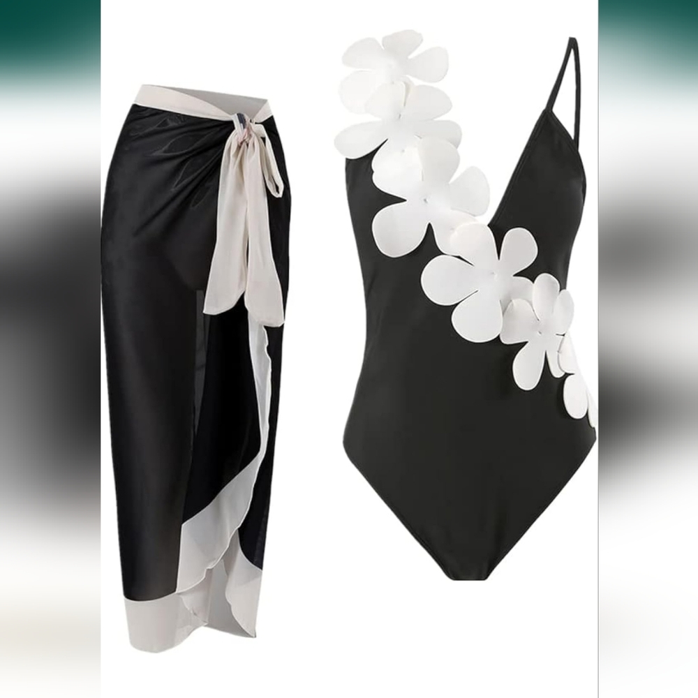 Women's 2 Pieces Sarong Swimsuit Set size XL